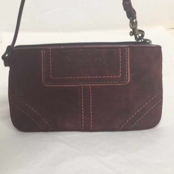 Coach Garnet Suede Leather Wristlet - Picture 7 of 8